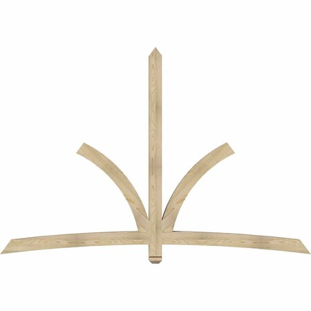 Ekena Millwork Davenport Rough Sawn Timber Gable Bracket, Douglas Fir, 96"W x 64"H x 4"D x 4"F, 16/12 Pitch GBW096X64X0404DAV00RDF